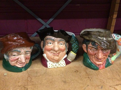 Lot 522 - Six Royal Doulton character jugs