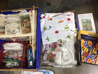 Lot 415 - Large collection of sewing items to include fabrics, dress patterns, books and accessories