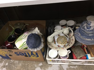 Lot 311 - Sundry china, including Royal Albert Old Country Roses telephone, Wedgwood, etc, together with silver plate, glassware, etc