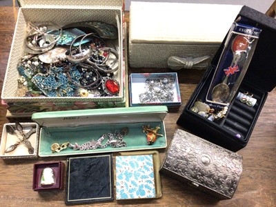 Lot 707 - Quantity of costume jewellery, together with vintage scarves, purses and jewellery boxes