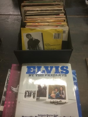 Lot 160 - Collection of singles records, and group of Elvis related