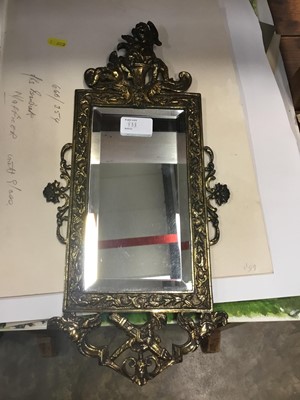 Lot 933 - Small Victorian gilt brass framed wall mirror and Georgian- style wall mirror