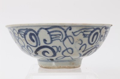 Lot 168 - 17th century Chinese blue and white bowl decorated with trees and another (2)