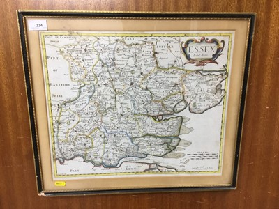 Lot 334 - Antique Robert Mordan Map of Essex in glazed frame