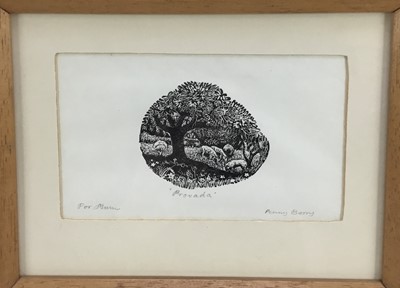 Lot 157 - Penny Berry Paterson (1941-2021) four prints - Provada, dedicated 'For Mum' and signed, 16cm x 9.5cm in glazed frame; St. Martin's Churchyard, signed and numbered 6/50, 15cm x 22cm, in glazed frame