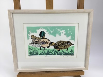 Lot 157 - Penny Berry Paterson (1941-2021) four prints - Provada, dedicated 'For Mum' and signed, 16cm x 9.5cm in glazed frame; St. Martin's Churchyard, signed and numbered 6/50, 15cm x 22cm, in glazed frame