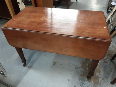 Lot 889 - Victorian mahogany Pembroke table with frieze drawer on turned legs, 107cm