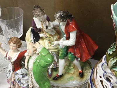 Lot 302 - Collection of five Continental porcelain figures and figure groups (5)