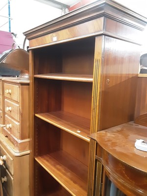 Lot 893 - Reproduction mahogany tall narrow bookcase with adjustable shelves, 82cm wide, 37cm deep, 198.5cm high