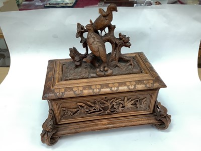 Lot 2542 - Black Forest carved wooden box