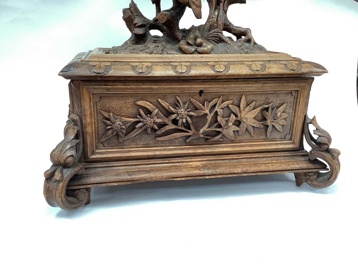 Lot 2542 - Black Forest carved wooden box