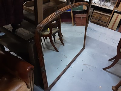 Lot 898 - Large overmantel mirror in decorative wooden frame, 127cm wide, 102cm high