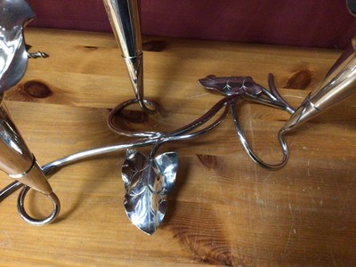Lot 129 - Pair of Edwardian silver-plated epergnes