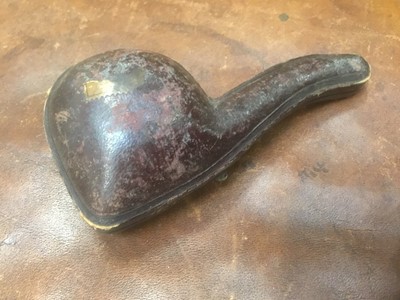 Lot 201 - Victorian cased meerschaum pipe with amber mouthpiece, the bowl carved in the form of a woman's face