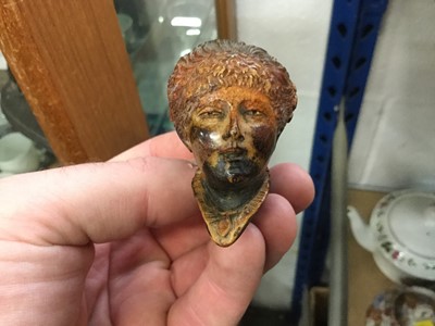 Lot 201 - Victorian cased meerschaum pipe with amber mouthpiece, the bowl carved in the form of a woman's face