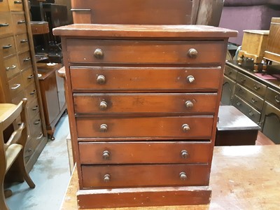 Lot 988 - Victorian mahogany miniature chest of six drawers, 38cm wide, 22cm deep, 46cm high